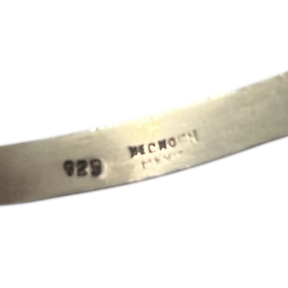 Vintage Sterling Silver Hand Stamped Bangle Bracelet Hecho en Mexico - Picture 3 of 4
